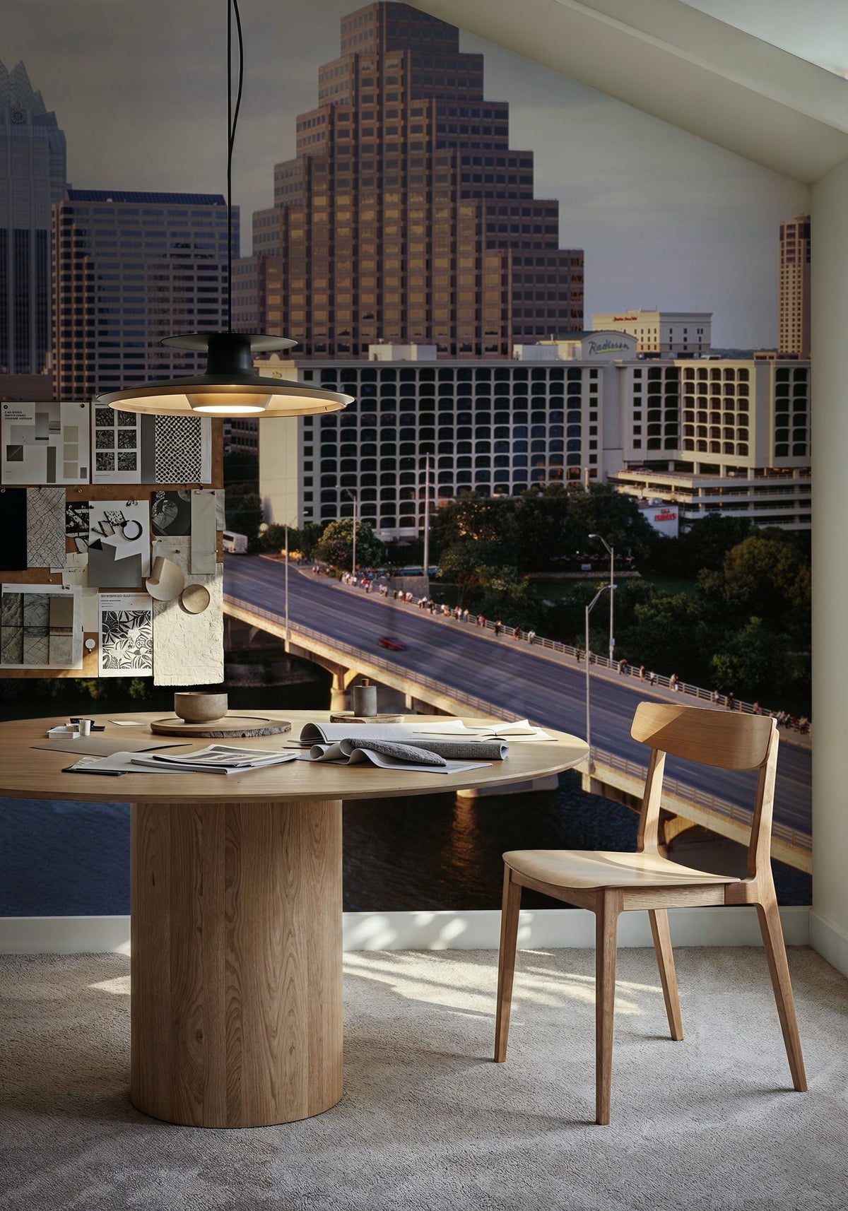 Riverside Metropolis Mural Wallpaper - room preview 03