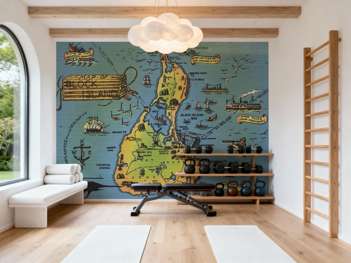 Greetings From Keys Map Mural Wallpaper - room preview 03