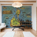 Greetings From Keys Map Mural Wallpaper - room preview 03