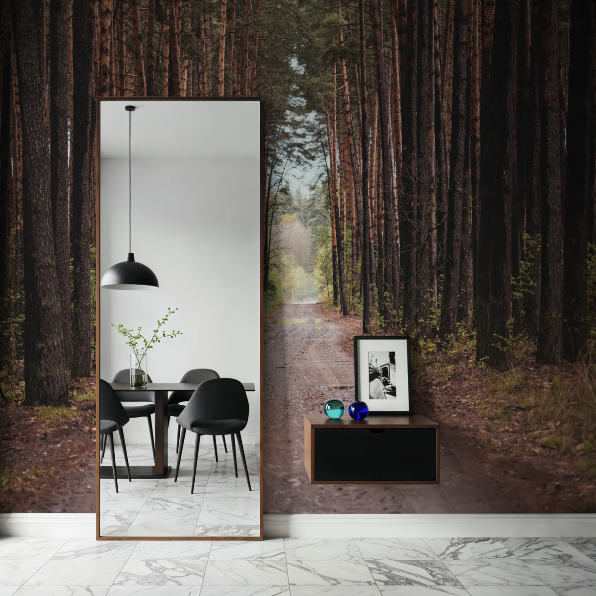 Dark Moody Trail Mural Wallpaper - room preview 03