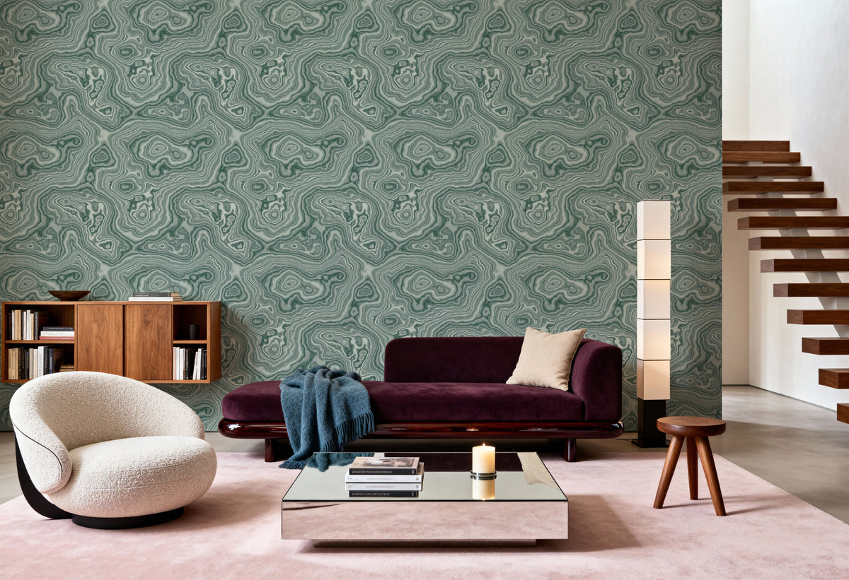 Root Wood, Green Mural Wallpaper - room preview 03