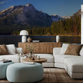 Mountain Lake Canoe Mural Wallpaper - room preview 03