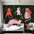 Mischief Kitty Christmas I Mural Wallpaper - room preview 03