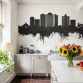 San Mateo California Skyline Black & White Mural Wallpaper - room preview 03