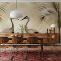 Cranes At Sunset Yellow Mural Wallpaper - room preview 03
