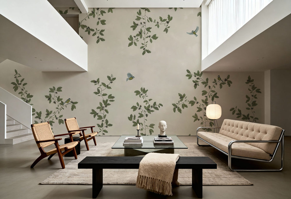 Oak Hollow, Cream Mural Wallpaper - room preview 03