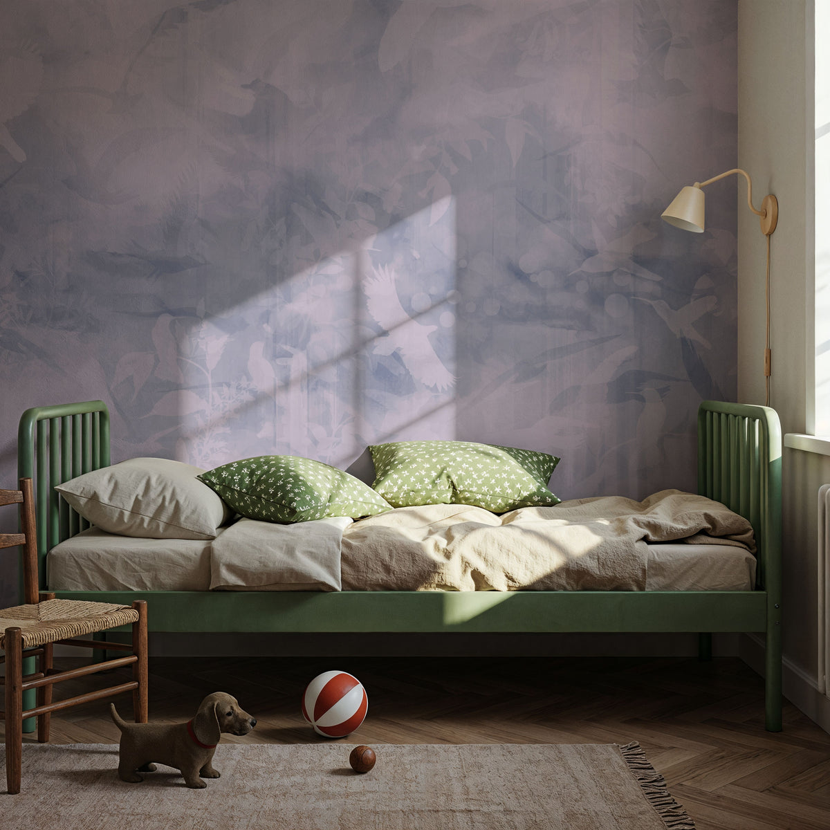 Birds of Freedom Purple Mural Wallpaper - room preview 03