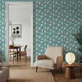 Country Flowery Turqouise Mural Wallpaper - room preview 03