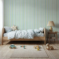 Kala Lines Light Blue Mural Wallpaper - room preview 03