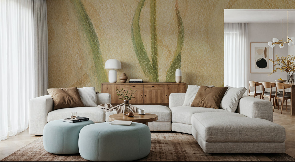 Vintage Tulip in Glass Vase Mural Wallpaper - room preview 03