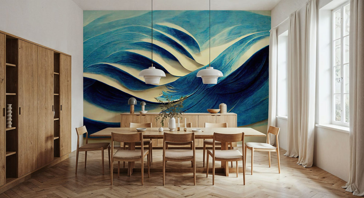 Ocean Wallpaper Mural – Sea Wall Mural – Tactile Waves wall measurement