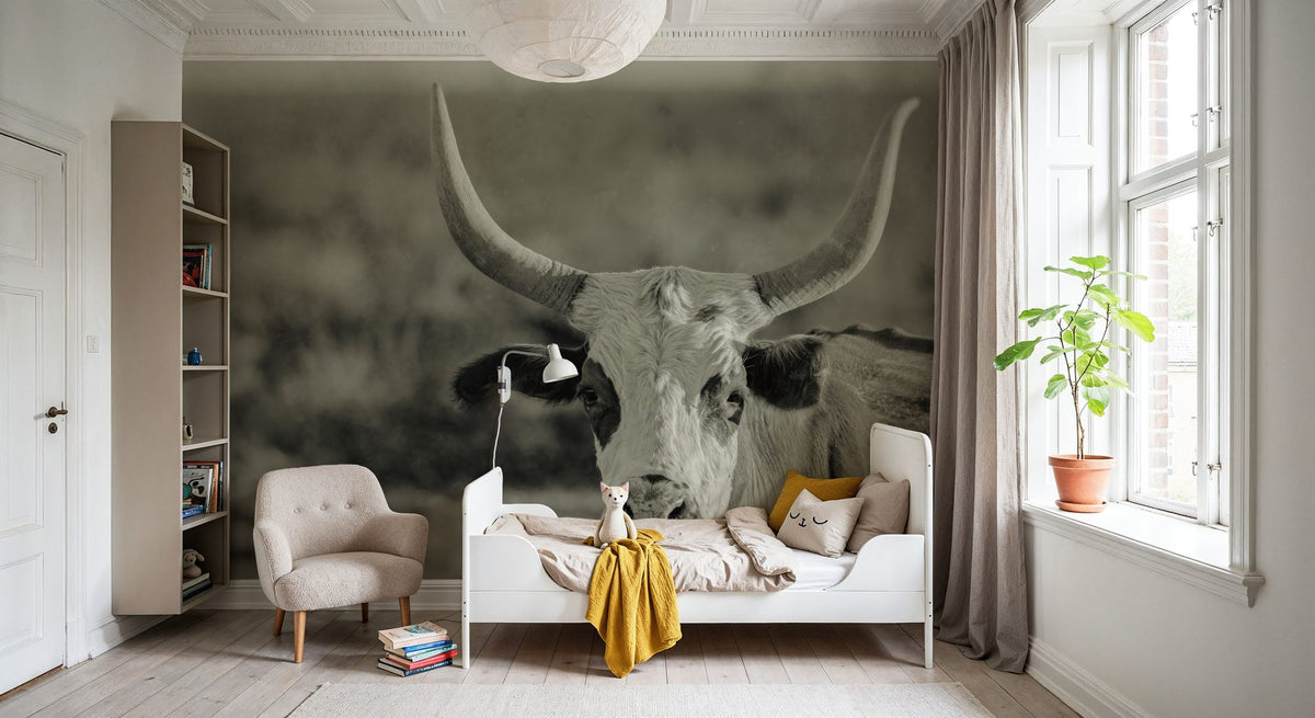 High Desert Herd Sepia Mural Wallpaper - room preview 03