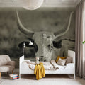 High Desert Herd Sepia Mural Wallpaper - room preview 03