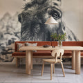 Donkey Pasture BW Mural Wallpaper - room preview 03