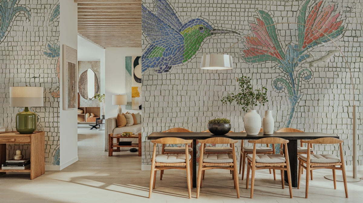 Mosaic Birds IV Mural Wallpaper - room preview 03
