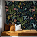 Wonderland Birds, Dark Mural Wallpaper - room preview 03