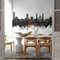 Lucca Italy Skyline Black & White Mural Wallpaper - room preview 03
