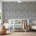 Negative Leaf, Black & White Mural Wallpaper - room preview 03
