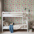 Flowers of the Cactus White Mural Wallpaper - room preview 03