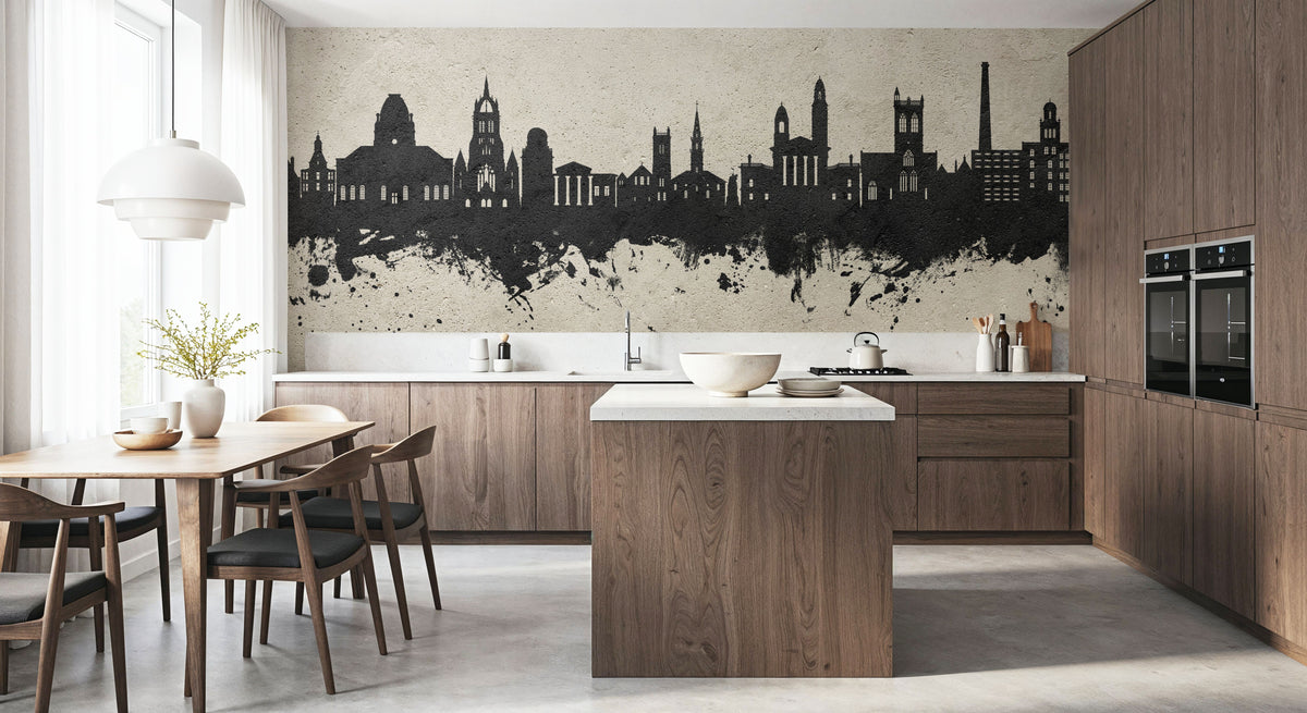 Paisley Skyline Concrete Mural Wallpaper - room preview 03