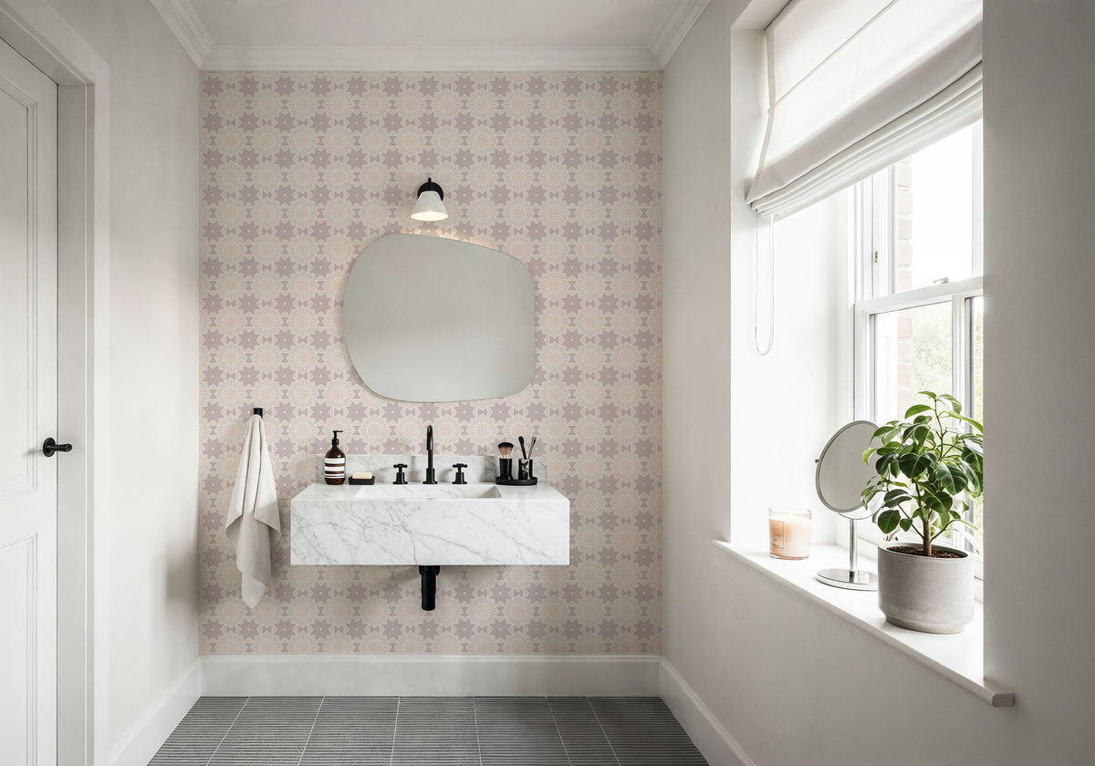 Zelij Sun Flower Mural Wallpaper - room preview 03