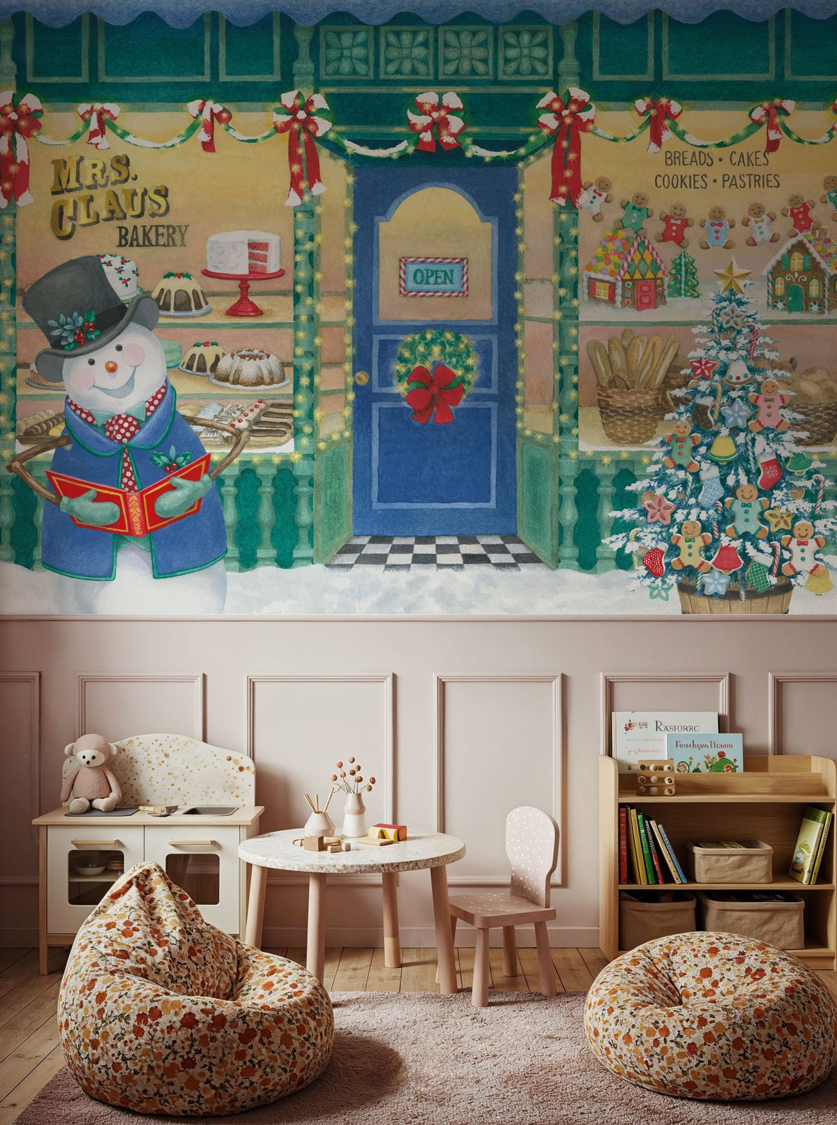Main Street Christmas I Mural Wallpaper - room preview 03