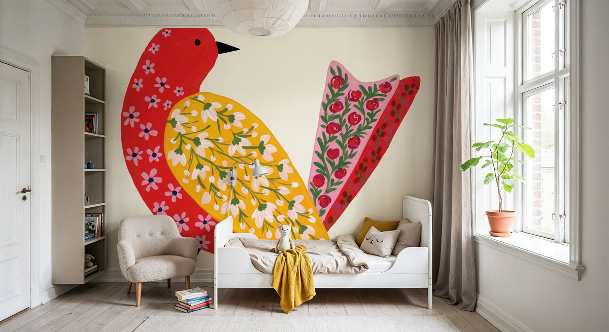 Blooming Bird I Mural Wallpaper - room preview 03