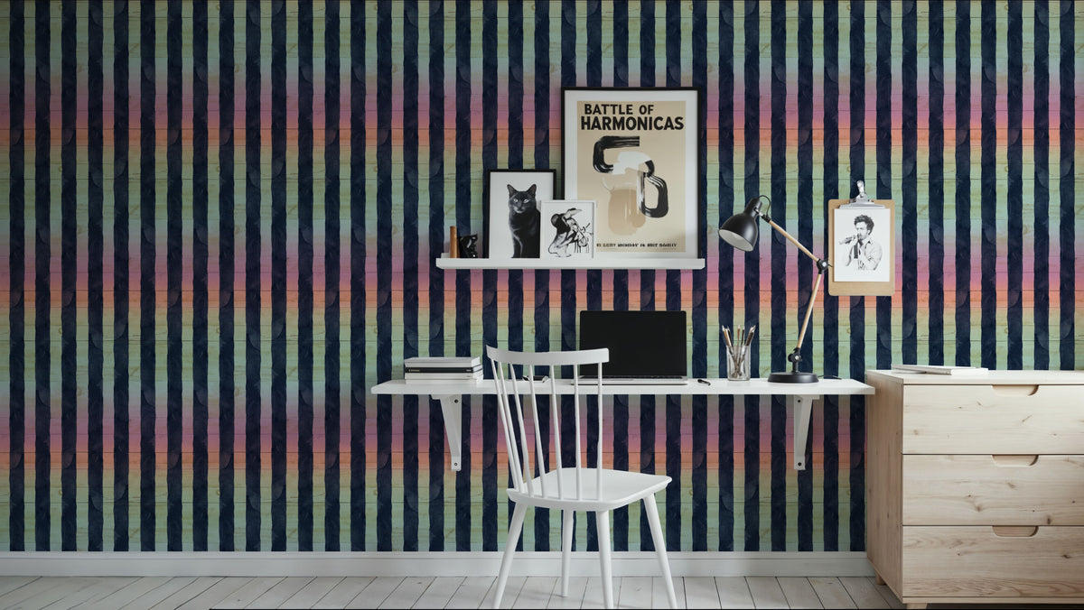 Mystical Neon Stripes Mural Wallpaper - room preview 03