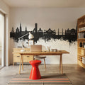 Torquay England Skyline Black & White Mural Wallpaper - room preview 03