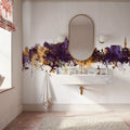 Jersey Channel Islands Skyline Purple & Gold Mural Wallpaper - room preview 03