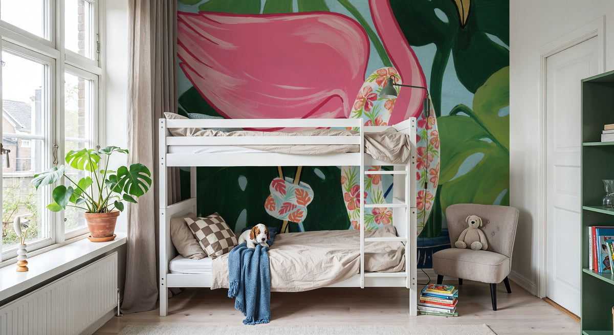 Flamingo Happy Hour II Mural Wallpaper - room preview 03