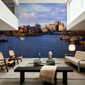 Boston Harbor Twilight Panorama Mural Wallpaper - room preview 03