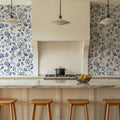 Sino Flowers Light Blue Mural Wallpaper - room preview 03