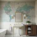 World Map Cities - Ruben Mural Wallpaper - room preview 03