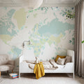 World Map - Marie Mural Wallpaper - room preview 03