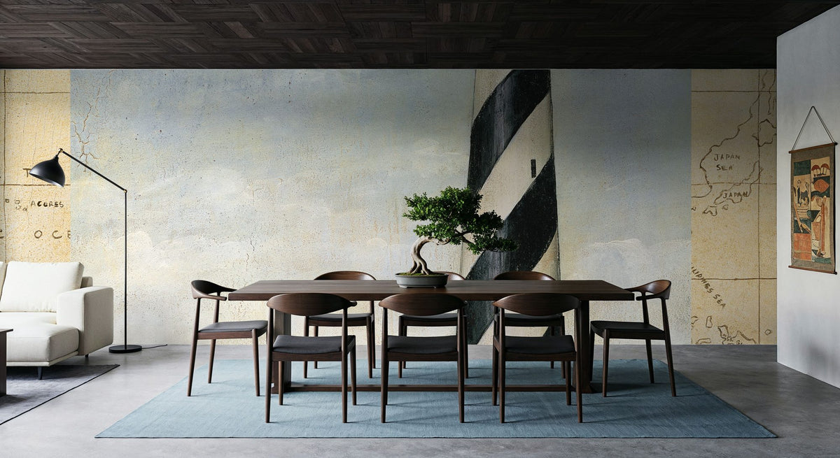 Coastal Light Map Mural Wallpaper - room preview 03