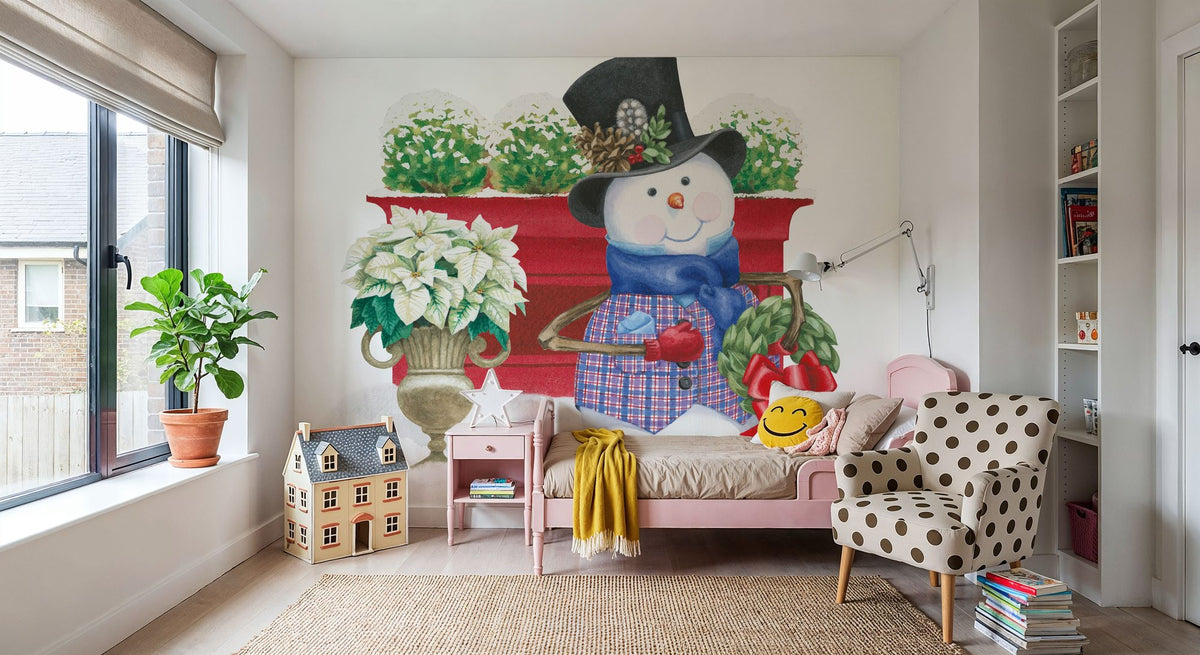 Main Street Christmas X Mural Wallpaper - room preview 03