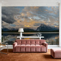 Clouds Above Mount Rundle Mural Wallpaper - room preview 03