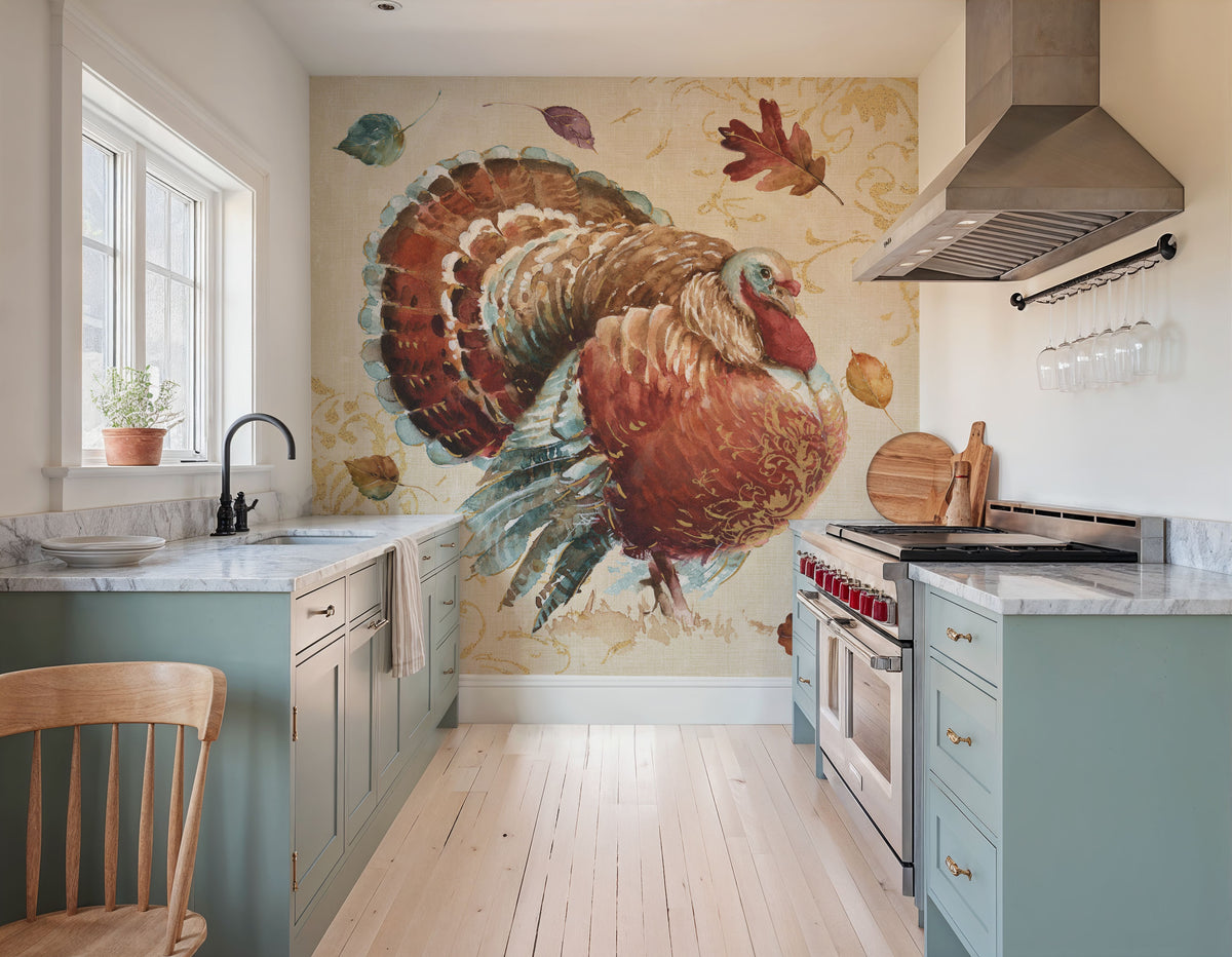Harvest Moment Turkey Mural Wallpaper - room preview 03