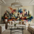 Watercolor Skyline Paris I Mural Wallpaper - room preview 03