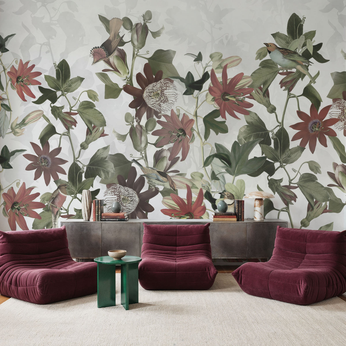 Seven Birds Mural Wallpaper - room preview 03