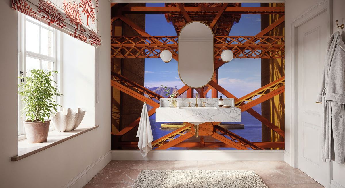 Industrial Bridge Geometry Mural Wallpaper - room preview 03