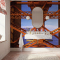 Industrial Bridge Geometry Mural Wallpaper - room preview 03