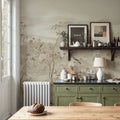Peony Tree Landscape, Beige Mural Wallpaper - room preview 03