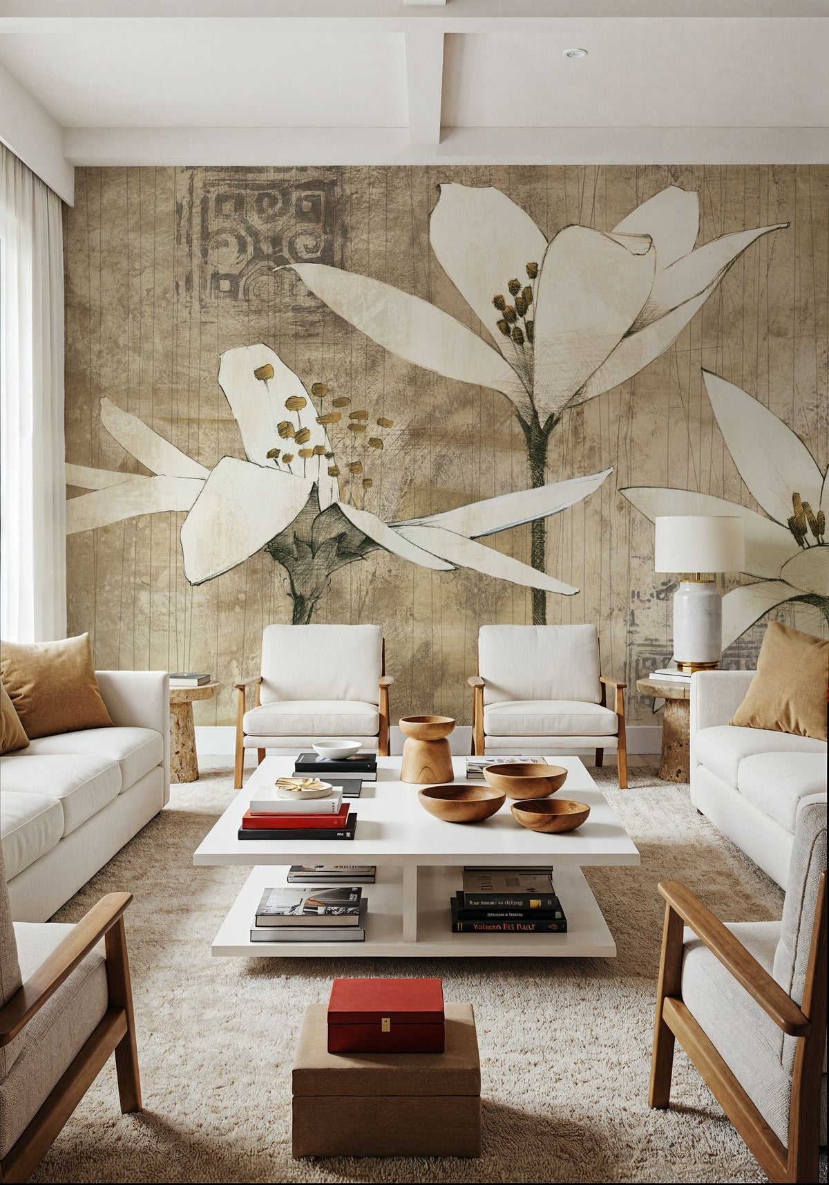 Pencil Floral III Mural Wallpaper - room preview 03