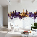 Jerez Spain Skyline Purple & Gold Mural Wallpaper - room preview 03