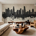 Los Angeles Skyline Concrete Mural Wallpaper - room preview 03
