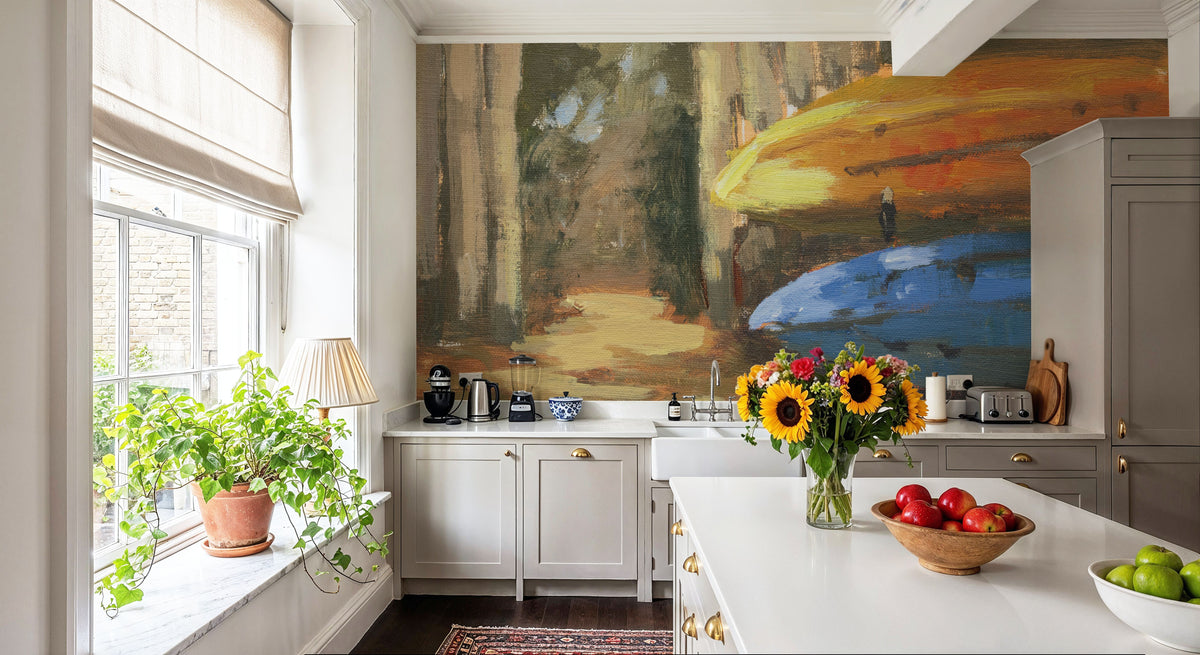Kayaks Ready Mural Wallpaper - room preview 03