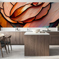 Peach Organic Fields Mural Wallpaper - room preview 03