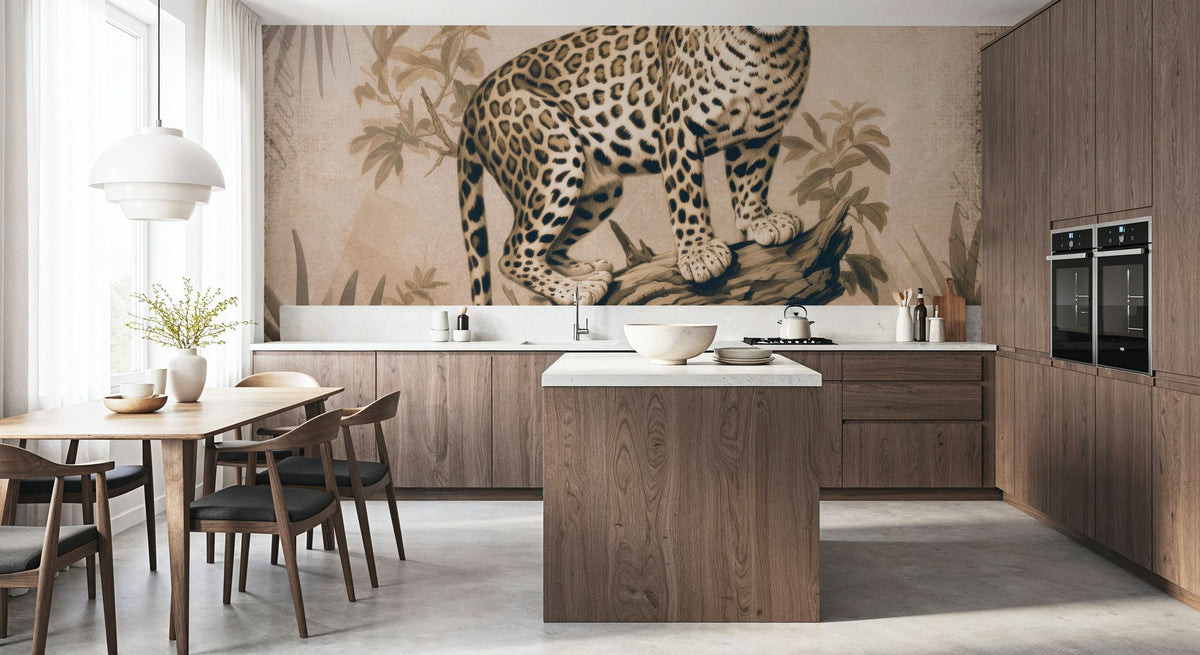 Cheetahs Exotic Jungle Monochrome Mural Wallpaper - room preview 03
